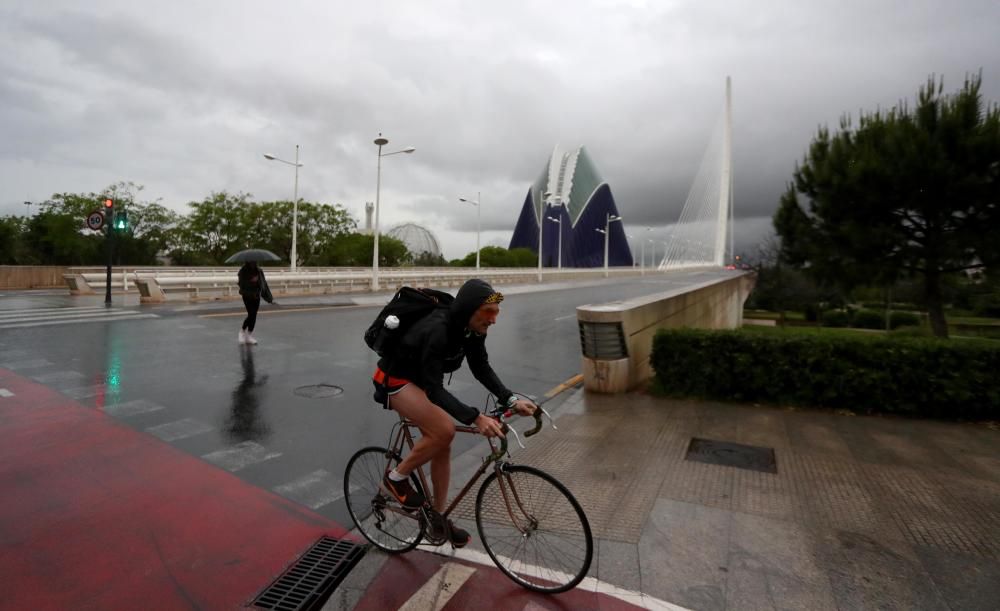 Lluvia en València.