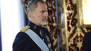 Felipe VI, el pasado jueves, recibe las cartas credenciales de nuevos embajadores en el Palacio Real.