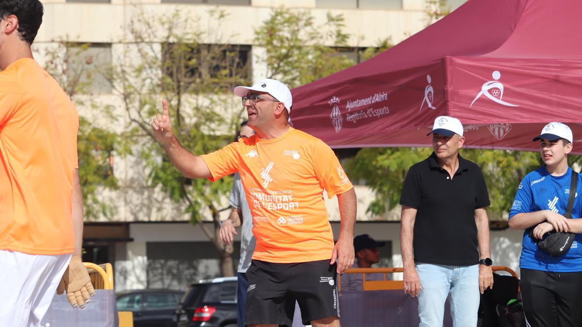 Molines, durant la final de la modalitat a llargues davant Bèlgica.