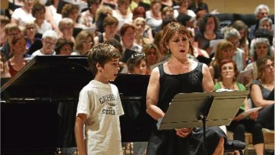 La soprano María Bayo, diumenge en un dels dos assajos generals per al concert d&#039;aquest vespre.