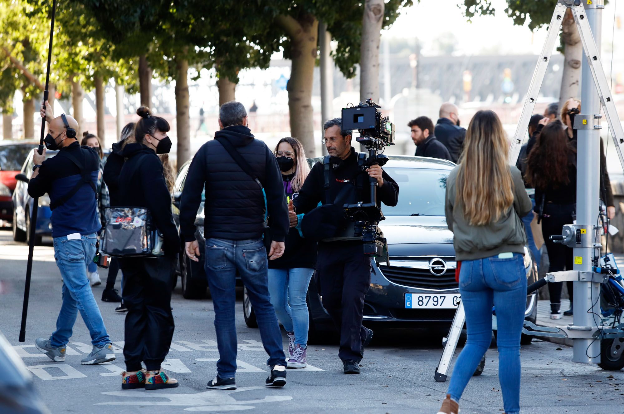 Rodaje de la serie 'La chica de nieve' de Netflix en Málaga.