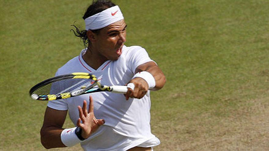 Rafa Nadal, en una acción del partido