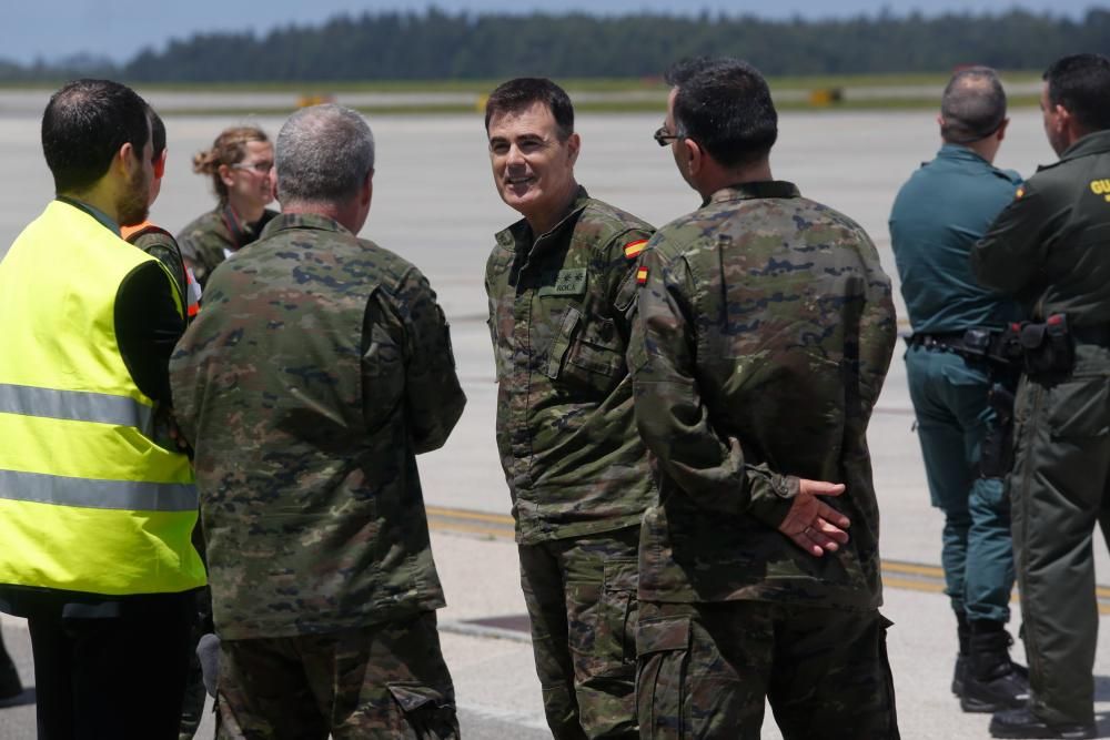 Llegada al aeropuerto de Asturias de los militares procedentes de Polonia