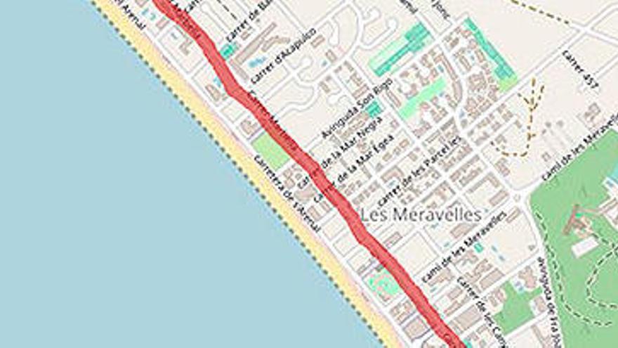 Die roten Linien kennzeichen Straßen, in denen Arbeiten stattfinden sollen.