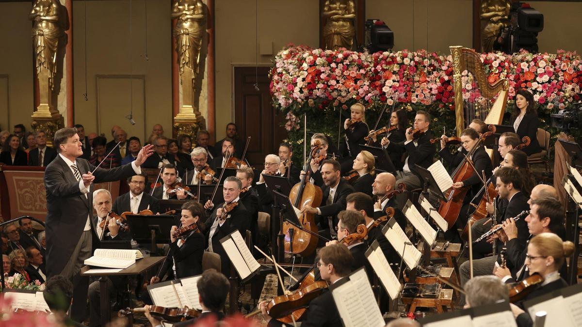 La Orquesta Filarmónica de Viena durante el concierto de Año Nuevo.