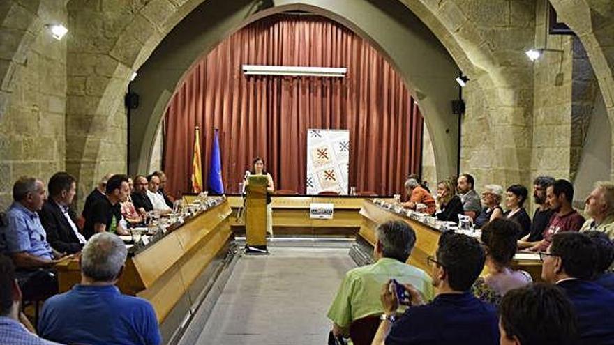 Moments finals del parlament de Sara Alarcón com a presidenta del Consell Comarcal