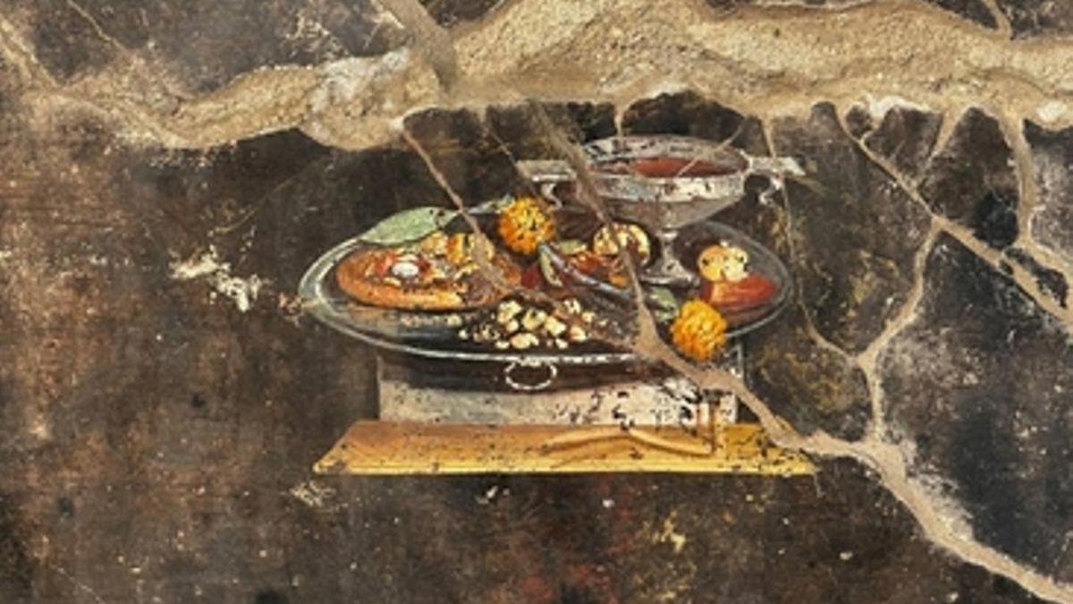 La imagen del fresco hallado en Pompeya.