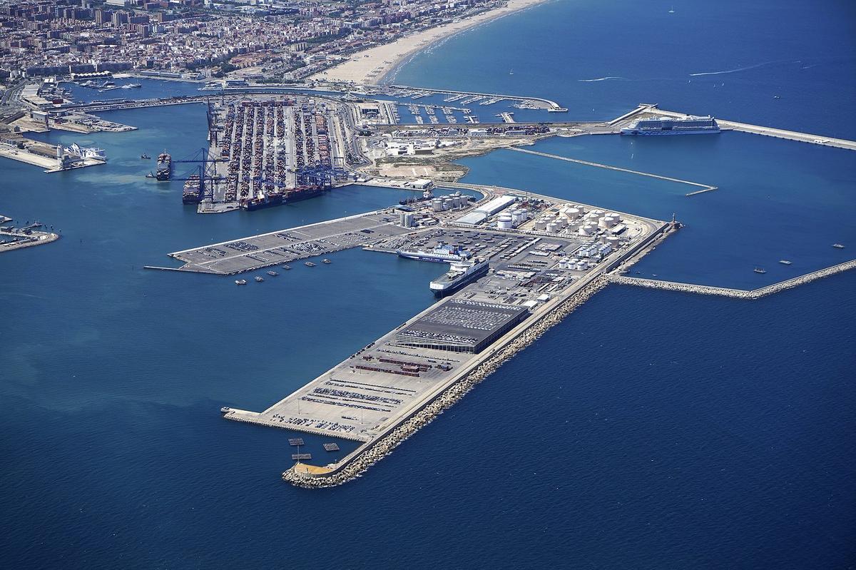 Vista aerea puerto valencia