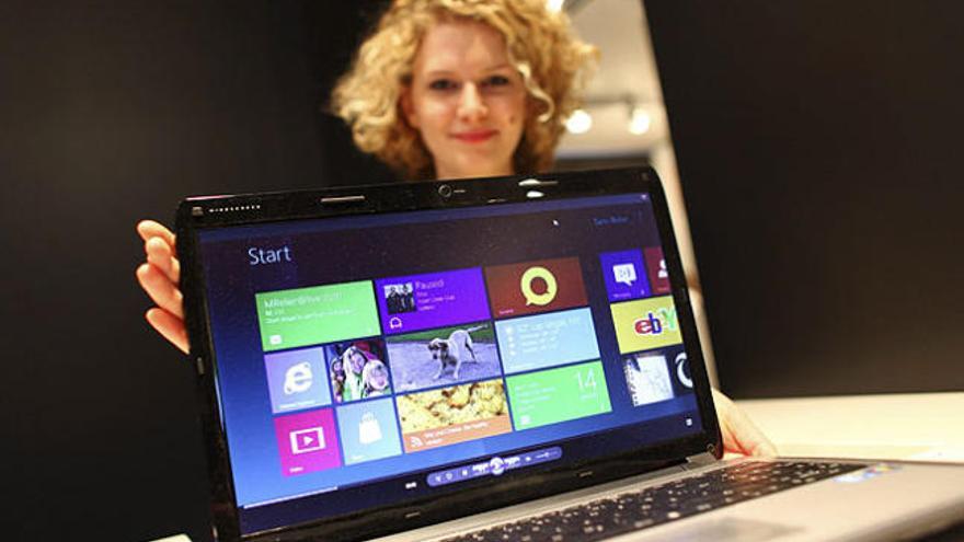 Muestra del Windows 8 en la feria de Hannover.