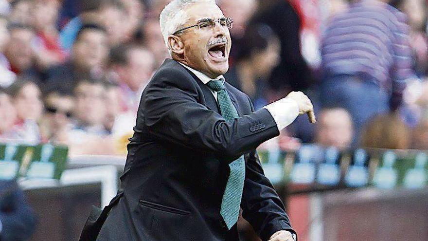 Fabri, en su etapa como entrenador del Granada, durante un partido ante el Sporting.