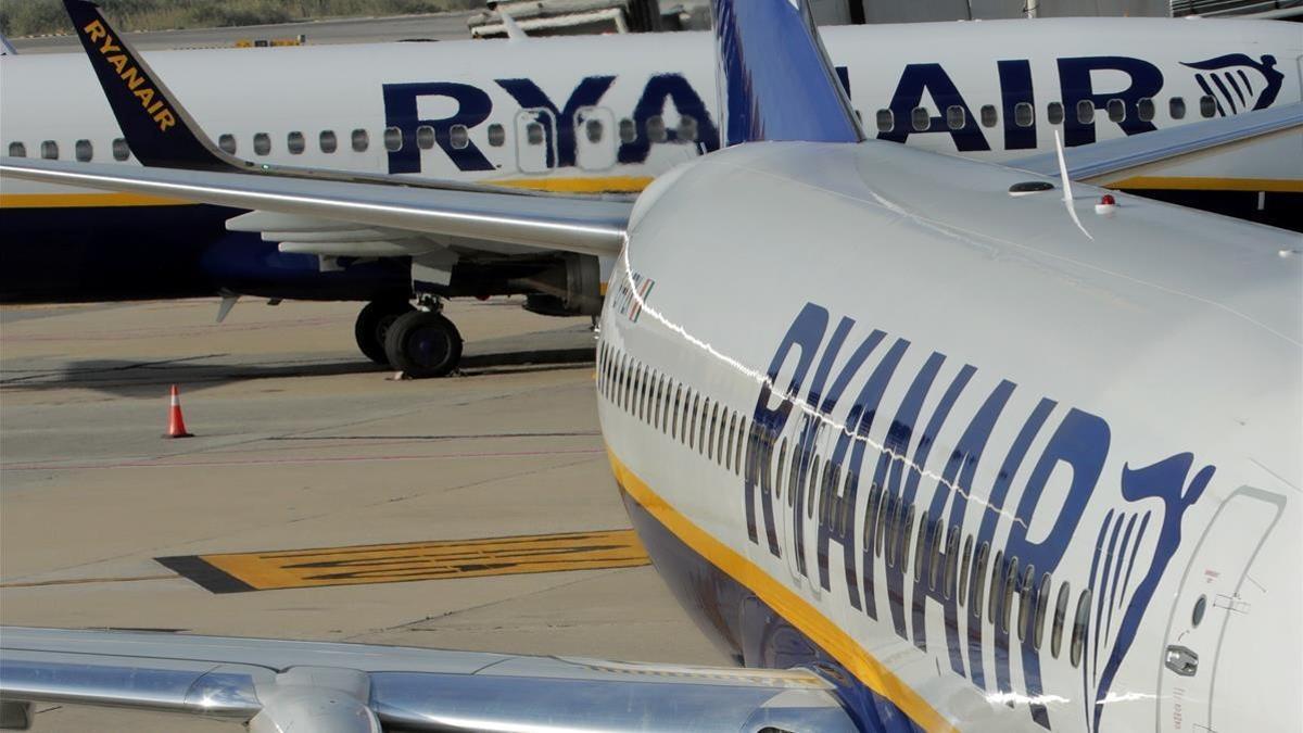 Aviones de Ryanair en Barcelona.