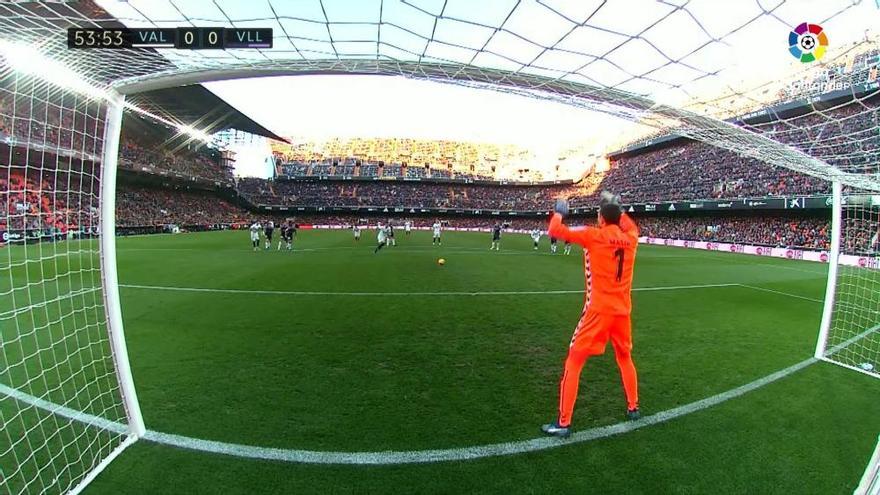 Valencia CF - Real Valladolid: Así falló el penalti Rodrigo Moreno