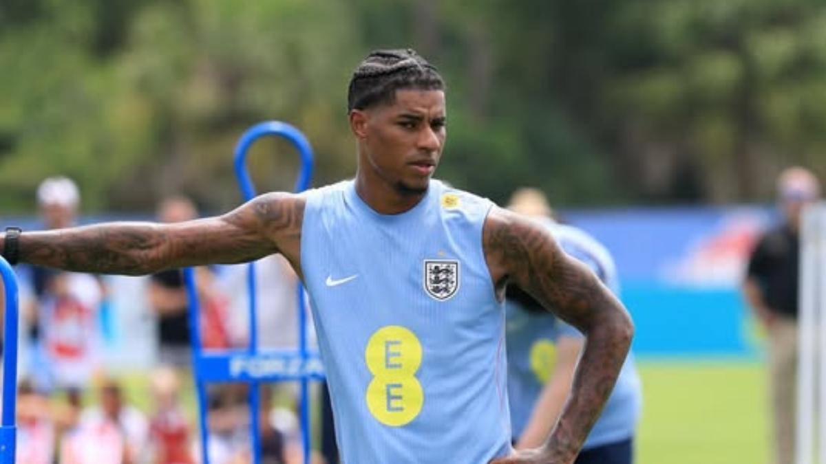 Marcus Rashford, durante un entrenamiento con Inglaterra