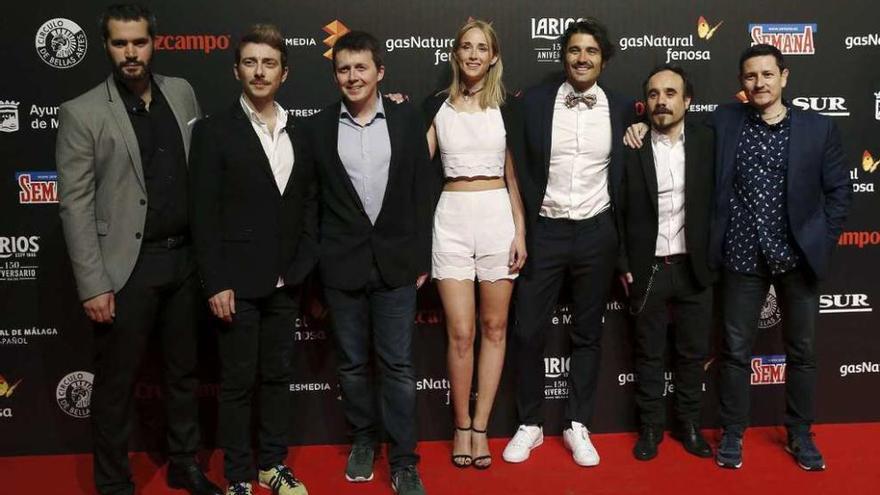 El reparto de &#039;Gernika&#039;, una de las películas del festival, ayer en la presentación del certamen.