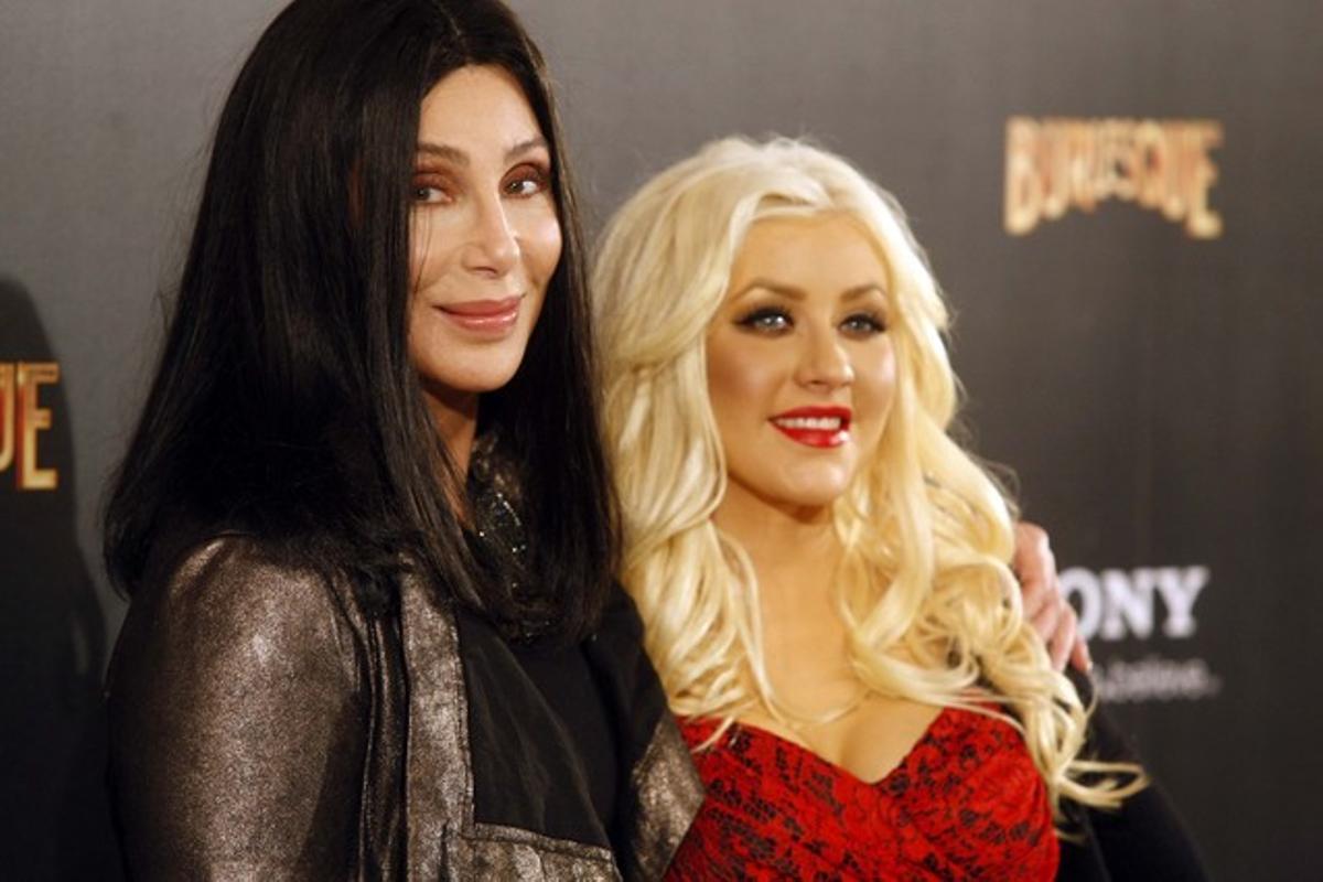 Cher i Christina Aguilera, avui a Madrid. Cher i Christina Aguilera, avui a Madrid.