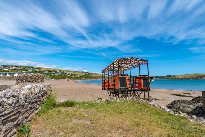 El tractor del mar en la isla de Burgh