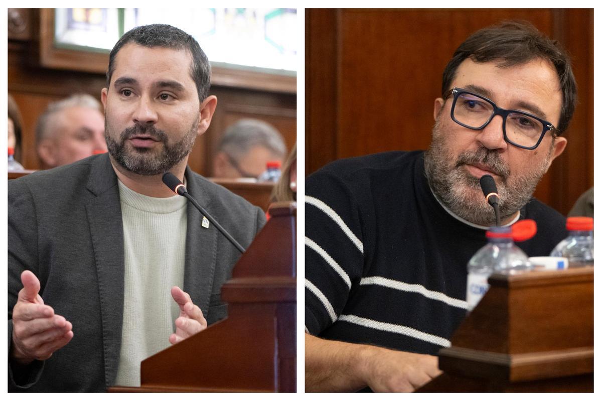 Samuel Falomir y David Guardiola, en un pleno.