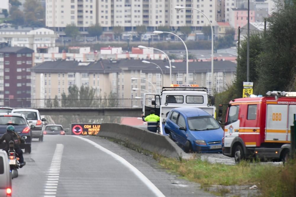 Vuelco en los accesos a A Coruña