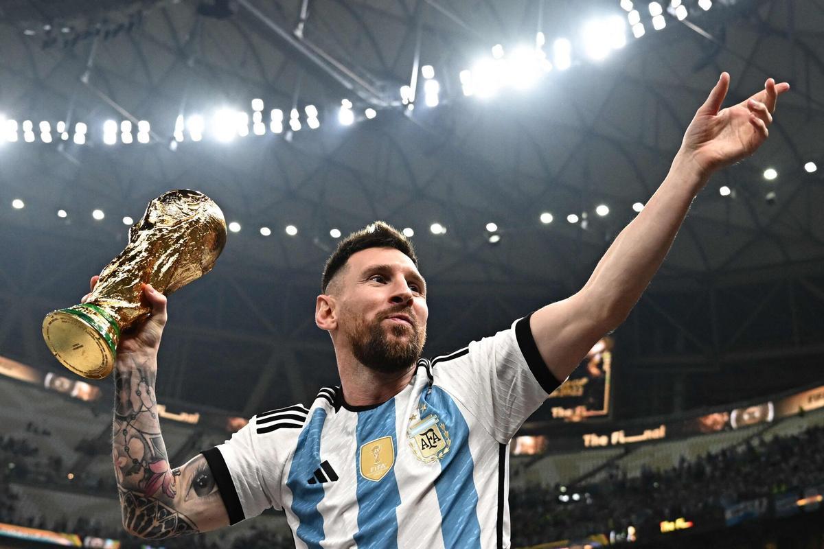 Lionel Messi celebra el Mundial de 2022.