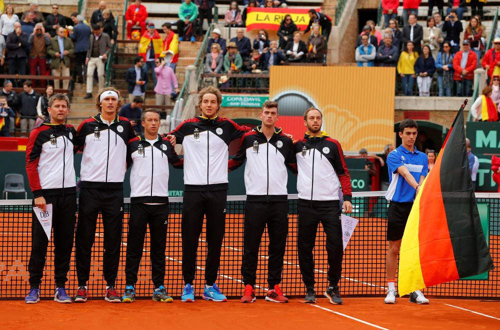 Primer partido de la Copa Davis en València entre Ferrer y Zverev.