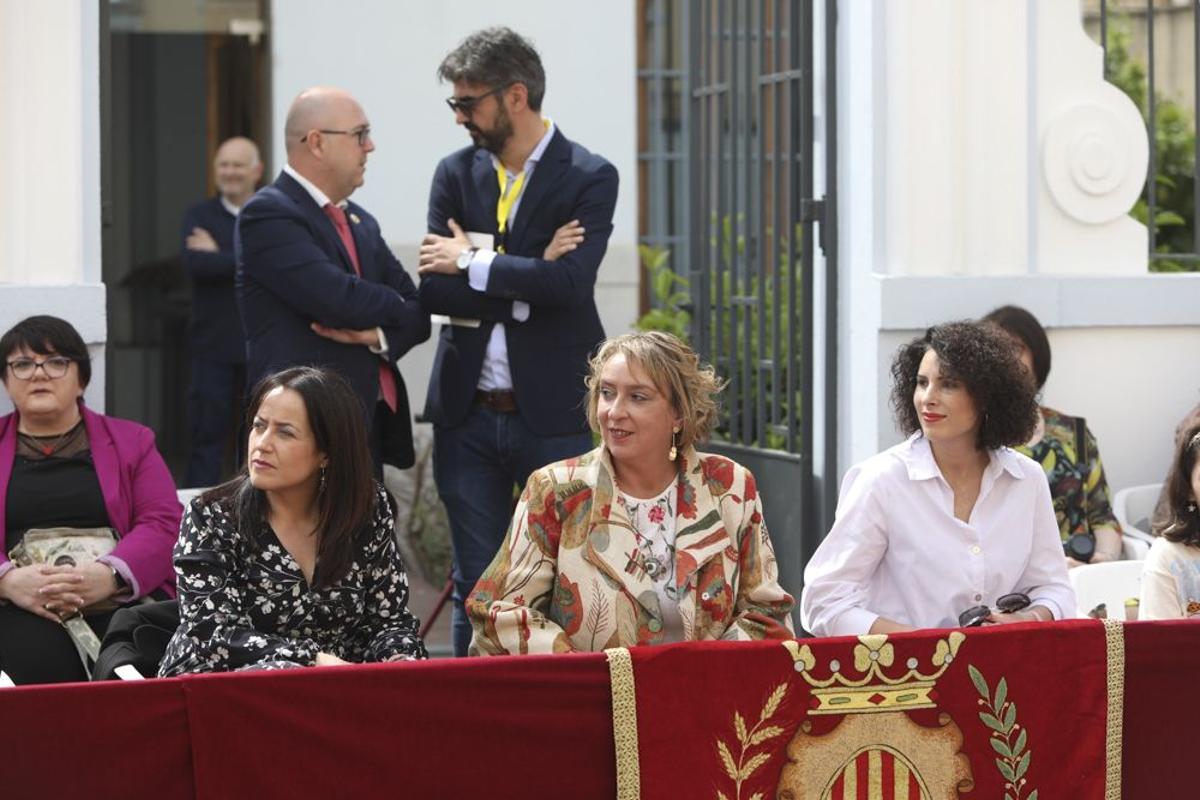 Las alcaldesas Lorena Silvent, Eva Sanz, y Cristina Mora en Benetússer.