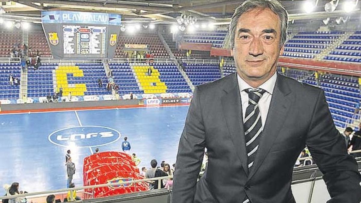 Javier Lozano, el martes en el Palau Blaugrana tras visitar la redacción de SPORT