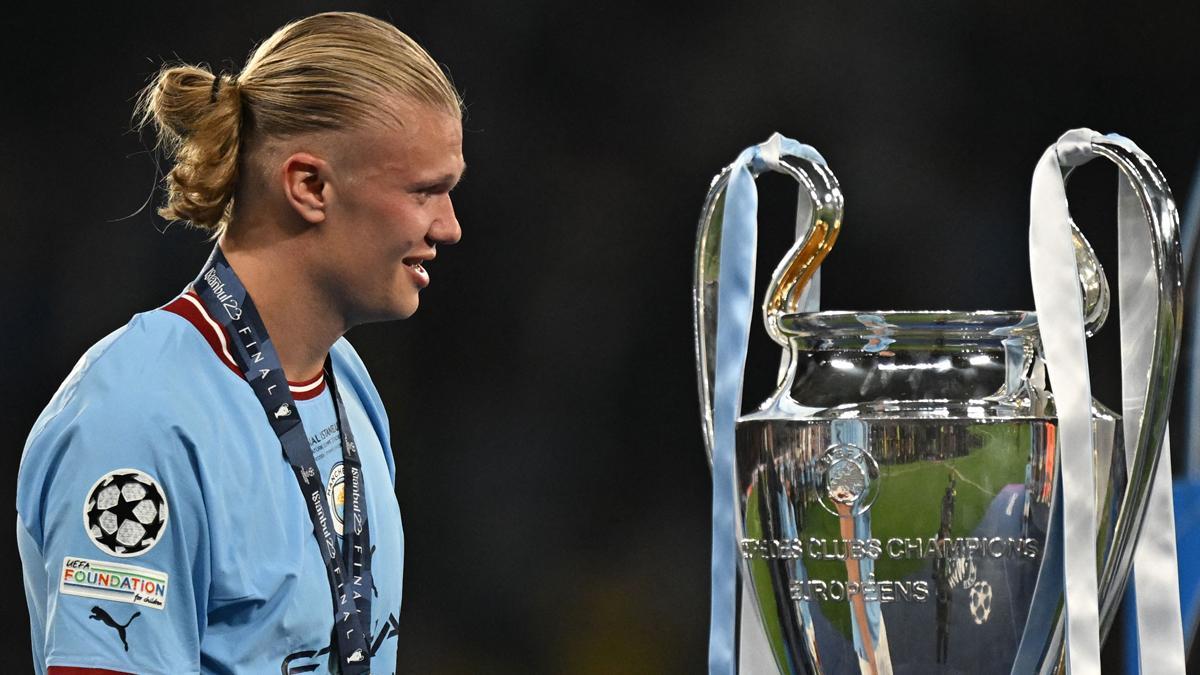 Haaland con Champions del City