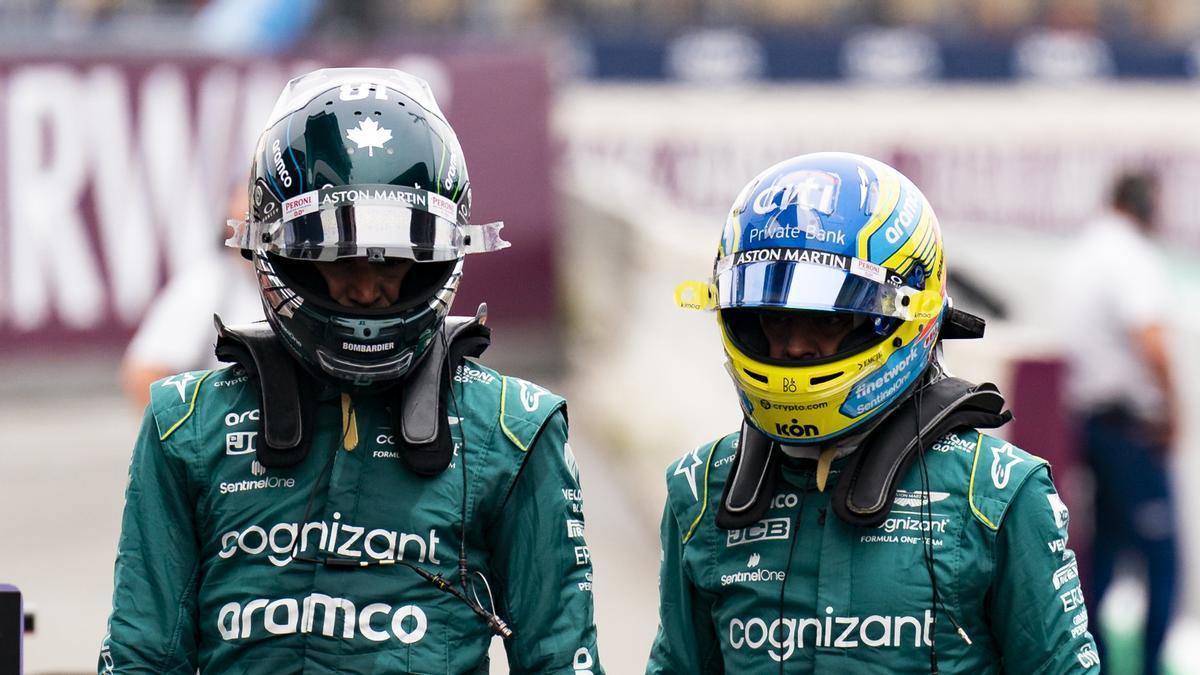 Lance Stroll y Fernando Alonso.