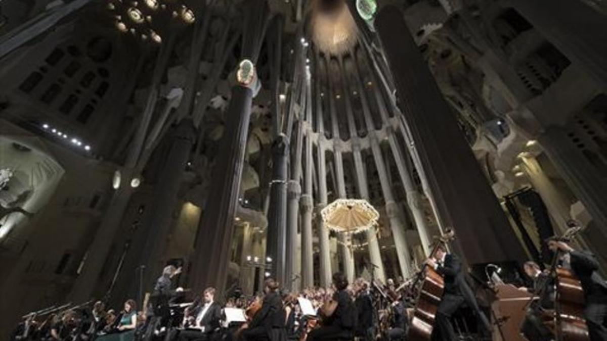 La OBC en el concierto en la Sagrada Família.