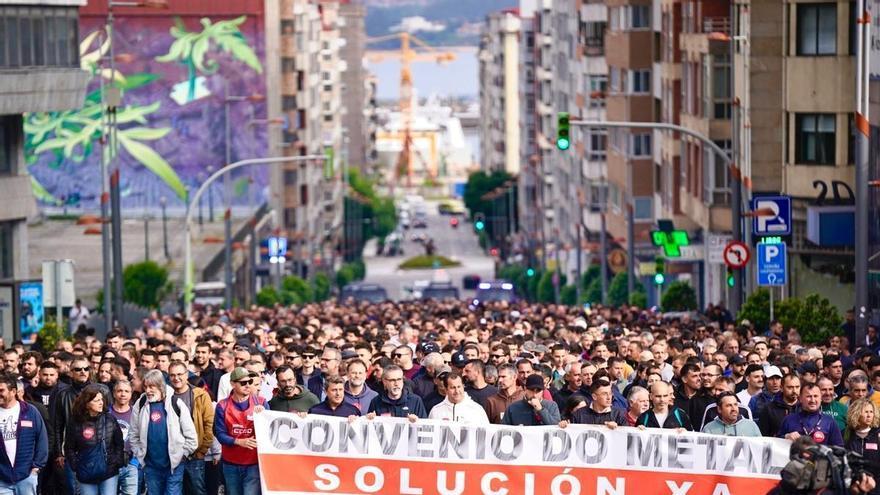 Tercera jornada de huelga del metal: miles de trabajadores repiten sus protestas en la calle