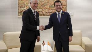 El lehendakari Iñigo Urkullu y el presidente de la Generalitat Pere Aragonès.