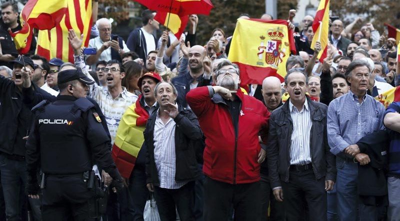 Manifestaciones en Plaza España por el 'procés'