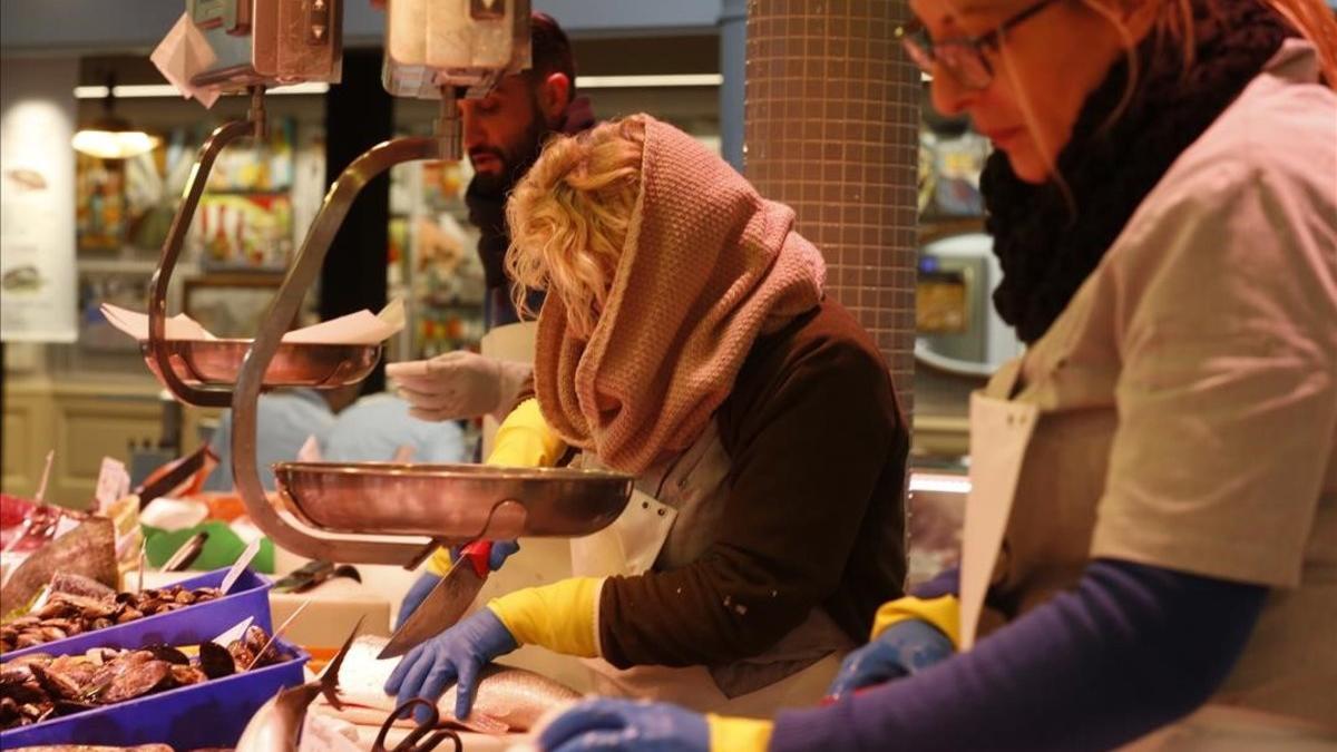 Frío en el Mercat de Sant Antoni