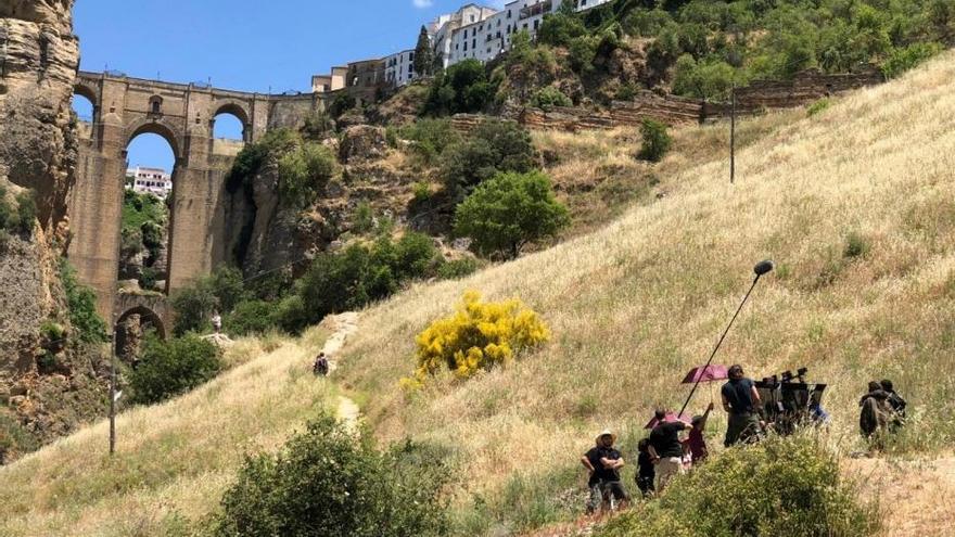 Imagen del rodaje en Ronda de «La monja guerrera».