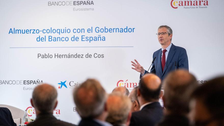 Hernández de Cos avisa: ni bajada de tipos a corto plazo ni control de la inflación hasta 2025