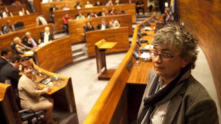 Ana González, ayer, en la Junta General del Principado.