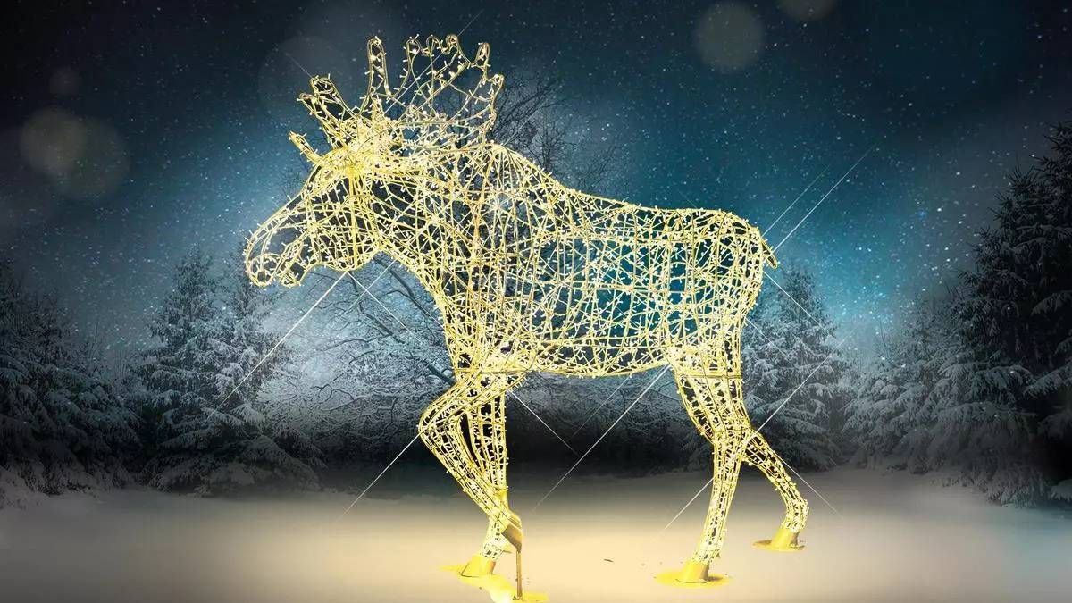 Así se verá el gran reno luminoso del Retiro.