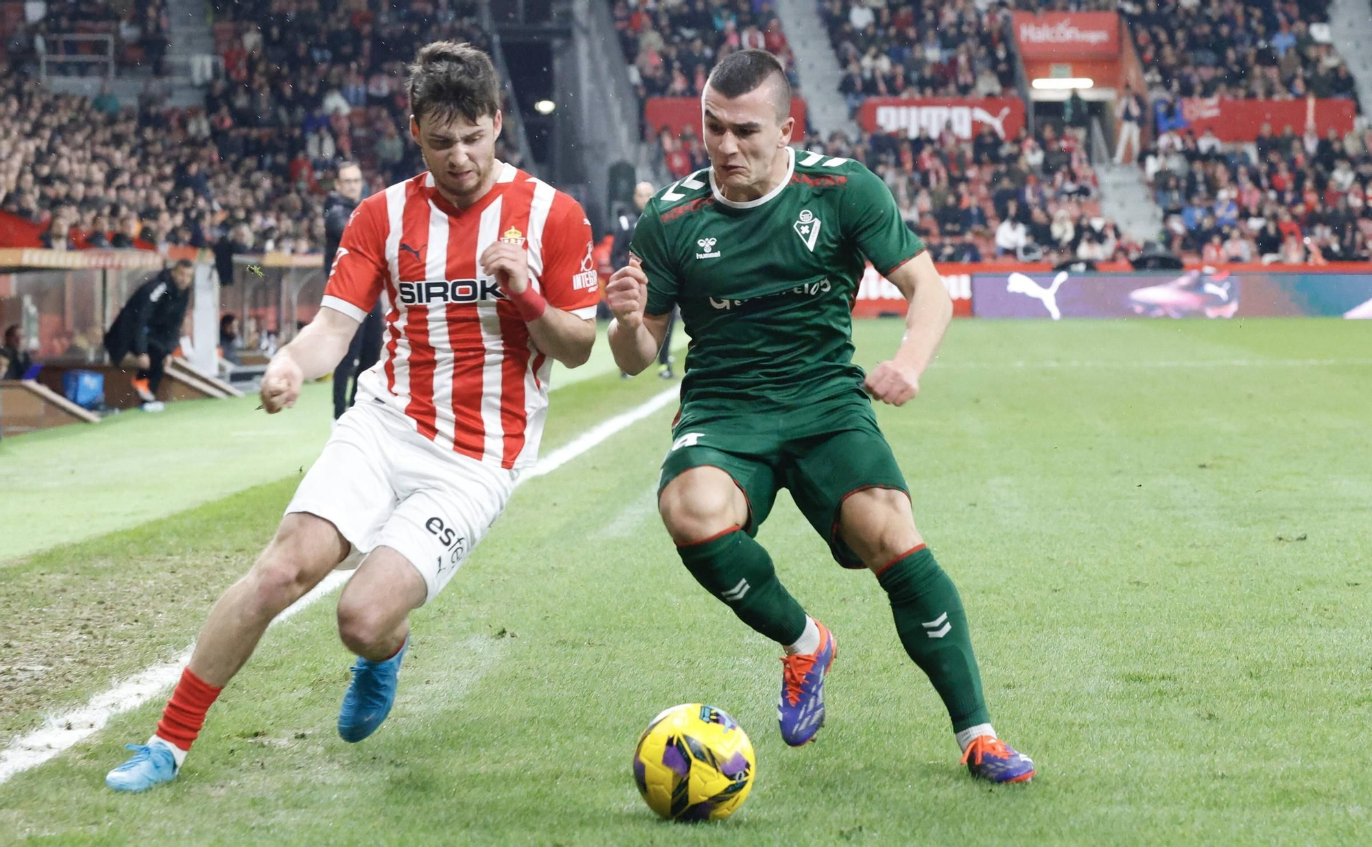 El partido entre el Sporting y el Eibar, en imágenes