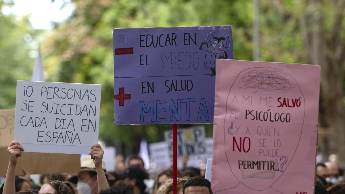 Imagen de archivo de una manifestación por la salud mental en España
