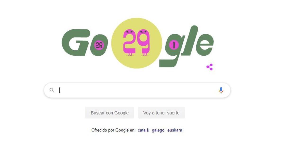 Google celebra el año bisiesto con su nuevo Doodle