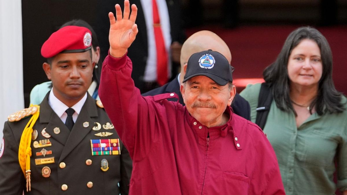 El nicaragüense Daniel Ortega, en la toma de posesión de Nicolás Maduro en Caracas.