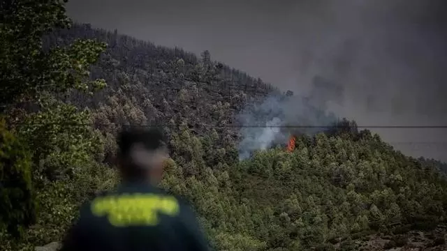 Evolución del incendio en Las Peñas de Riglos (Huesca)