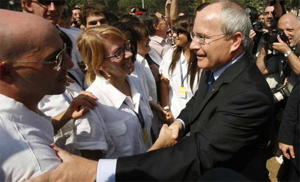 José Montilla, durant la Diada del 2007. Aquest va ser el primer Onze de Setembre a què va assistir com a president de la Generalitat.