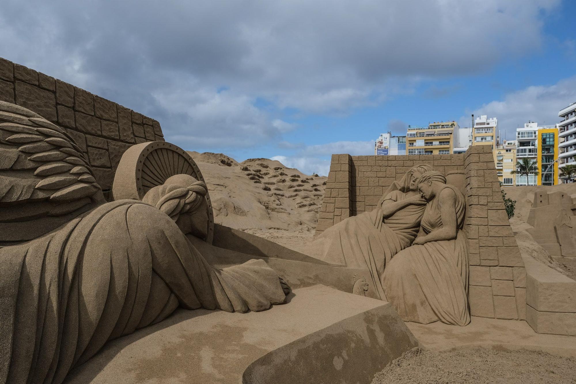 Inauguración del belén de arena en la playa de Las Canteras (3/12/2021)