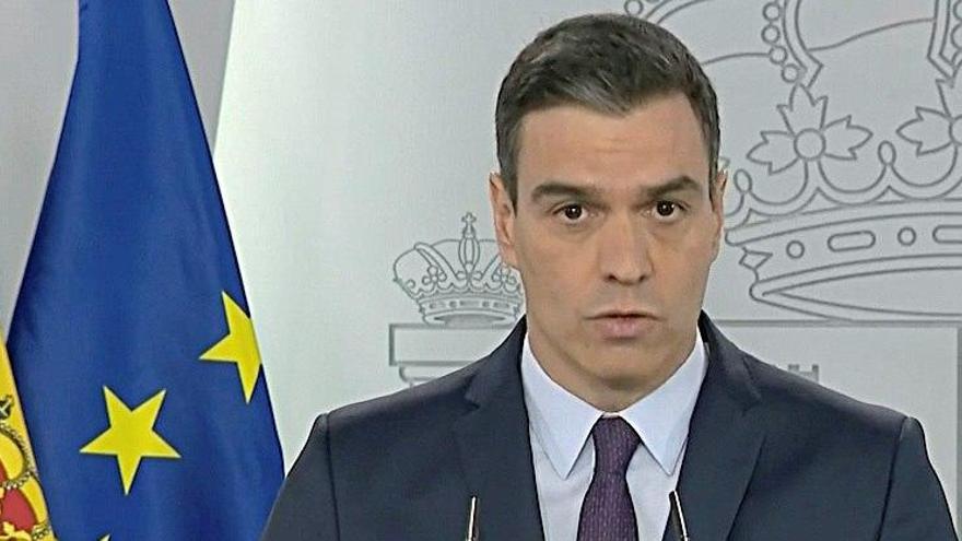 Pedro Sánchez en rueda de prensa.