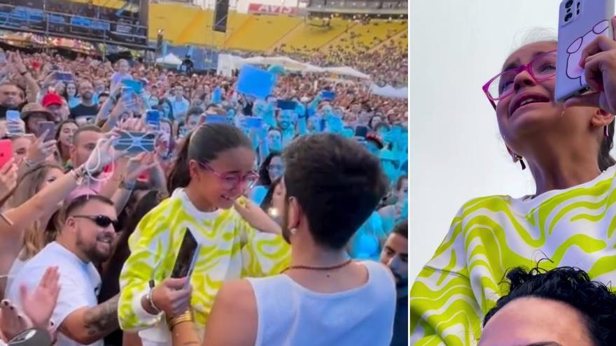 El bonito gesto de Camilo con una niña en el concierto del estadio de Gran Canaria