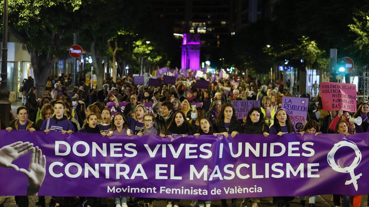 Manifestación en València el 25N.