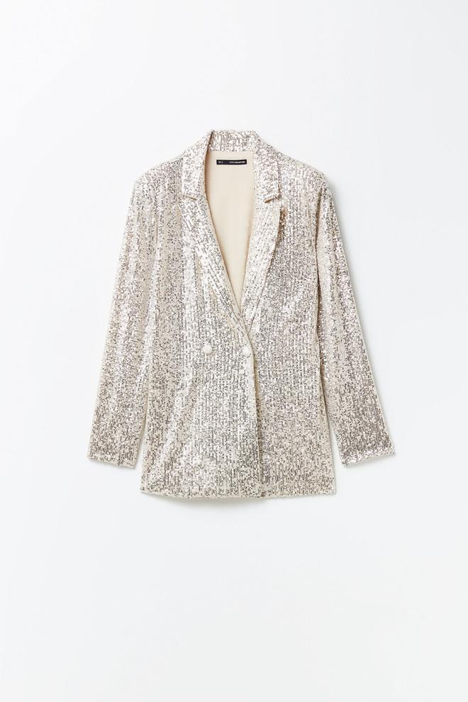 Blazer de lentejuelas con solapa