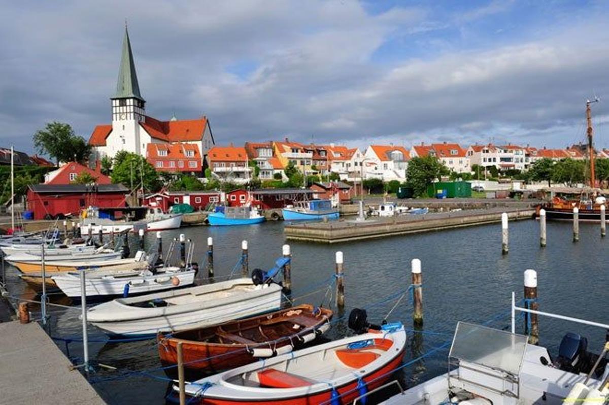 Puerto de Roenne, capital y mayor localidad de la isla de Bornholm