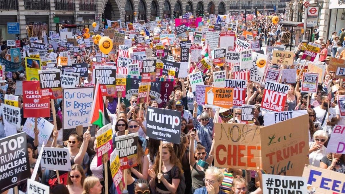 Imagen de la manifestación en Londres.